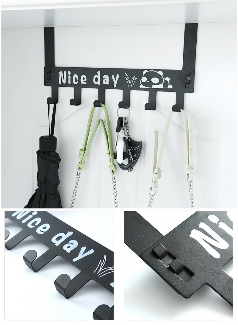 HQ-GAMING Over The Door Hook Hanger 6 Hooks Towel Rack Silent Super Load-bearing Over Door Hanger Towel Hook Space Saving Over Door Organizer Rack for Hanging Coat Towel Bag Robe - Image 4