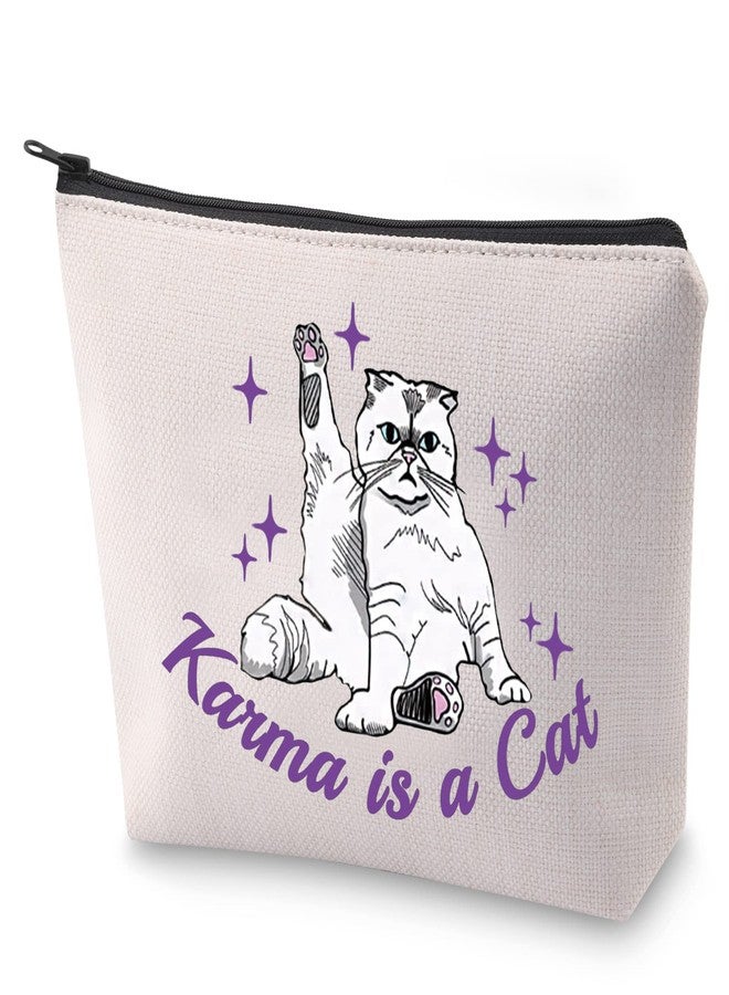BLUPARK Album Inspired Gift Cat Lover Makeup Bag Singer Merchandise Gift Singer Inspired Cosmetic Bag for Fans (Karma Cat) - Image 1