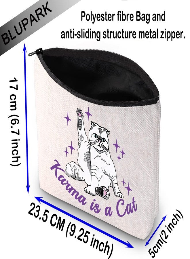 BLUPARK Album Inspired Gift Cat Lover Makeup Bag Singer Merchandise Gift Singer Inspired Cosmetic Bag for Fans (Karma Cat) - Image 2
