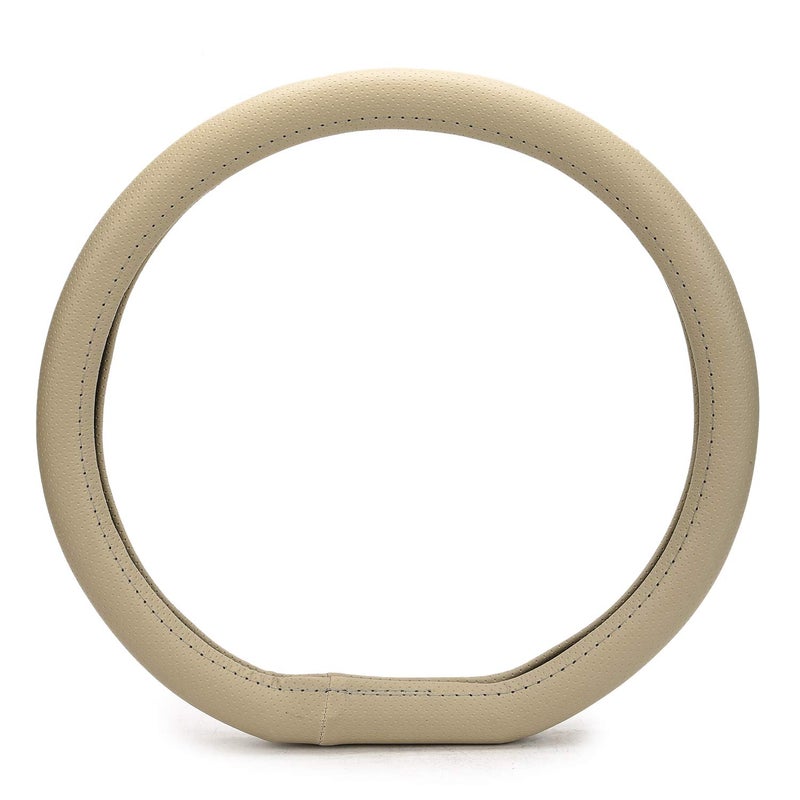 Zapcart Faux Leather Extra Grip 108 Flat Bottom D-Shape Anti-Slip Steering Wheel Cover Compatible with Tata Altroz, Beige - Image 5