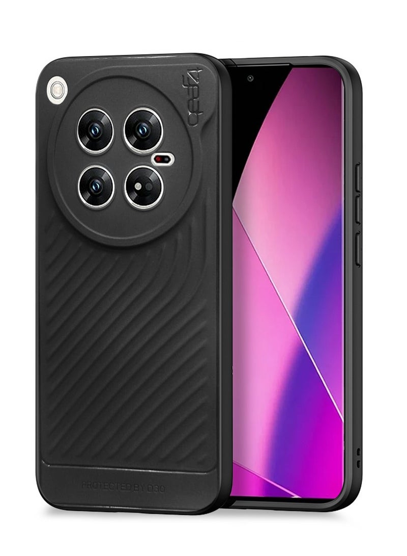 جيرفور انفينيكس زيرو 40 4G / 5G 2024 جير4 غطاء غطاء سائل ناعم سيليكون مع نسيج مموج - أسود - Image 1