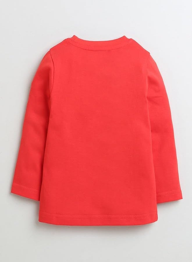 BUMZEE Navy & Red Girls Full Sleeves Cotton T-Shirts Pack of 2 Age - 3-6 Months (Peb9926B-nbl.red) - Image 3