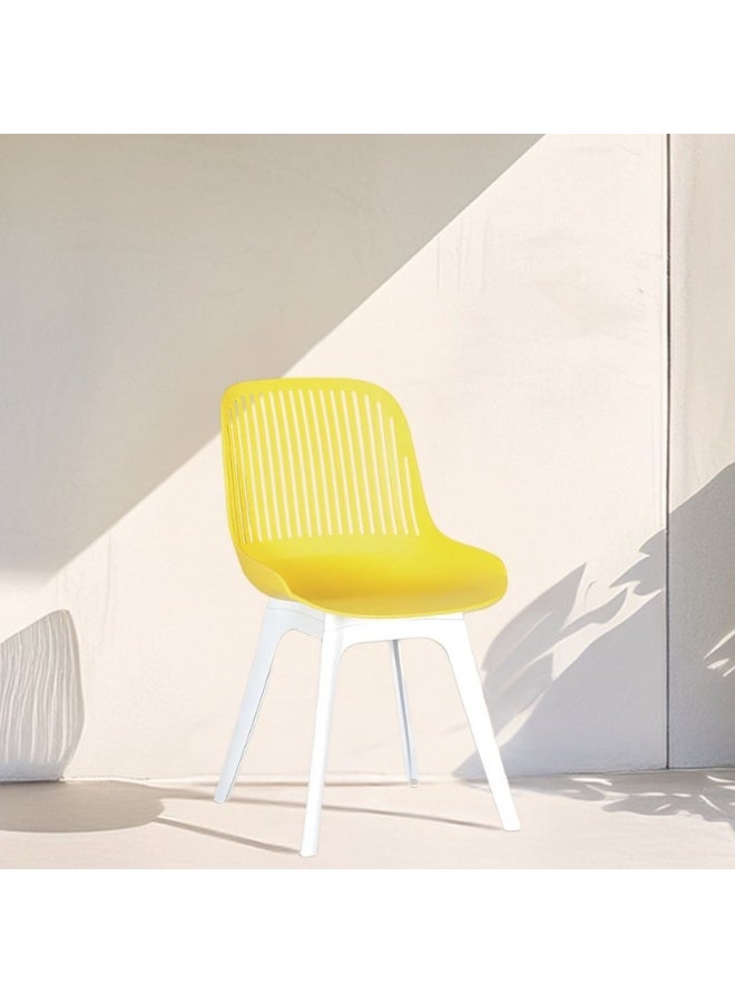 ROYALOAK Royaloak Zelo Fibre Cafe Chair in Yellow | Moulded Upholstery with Cushioned Seat & Tilt-Back Design | Comfortable Chair with Anti-Skid Legs for Daily Use in Homes, Cafés, Patios or Balconies - Image 2