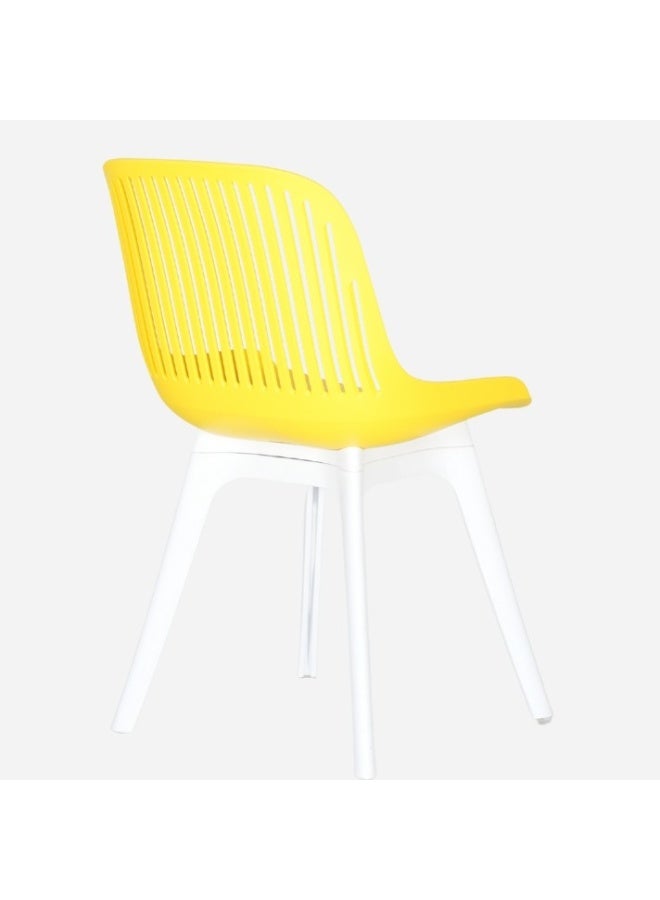 ROYALOAK Royaloak Zelo Fibre Cafe Chair in Yellow | Moulded Upholstery with Cushioned Seat & Tilt-Back Design | Comfortable Chair with Anti-Skid Legs for Daily Use in Homes, Cafés, Patios or Balconies - Image 5