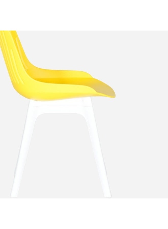 ROYALOAK Royaloak Zelo Fibre Cafe Chair in Yellow | Moulded Upholstery with Cushioned Seat & Tilt-Back Design | Comfortable Chair with Anti-Skid Legs for Daily Use in Homes, Cafés, Patios or Balconies - Image 4