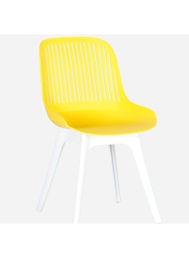 ROYALOAK Royaloak Zelo Fibre Cafe Chair in Yellow | Moulded Upholstery with Cushioned Seat & Tilt-Back Design | Comfortable Chair with Anti-Skid Legs for Daily Use in Homes, Cafés, Patios or Balconies - Image 1