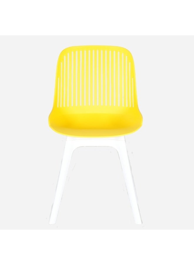 ROYALOAK Royaloak Zelo Fibre Cafe Chair in Yellow | Moulded Upholstery with Cushioned Seat & Tilt-Back Design | Comfortable Chair with Anti-Skid Legs for Daily Use in Homes, Cafés, Patios or Balconies - Image 3