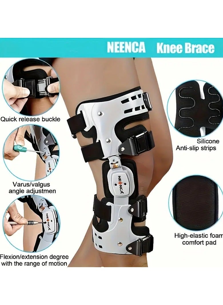 Neenca- Adjustable Hinged Orthotic Knee Brace For ACL, MCL, And PCL Support (Left Side) - Image 5