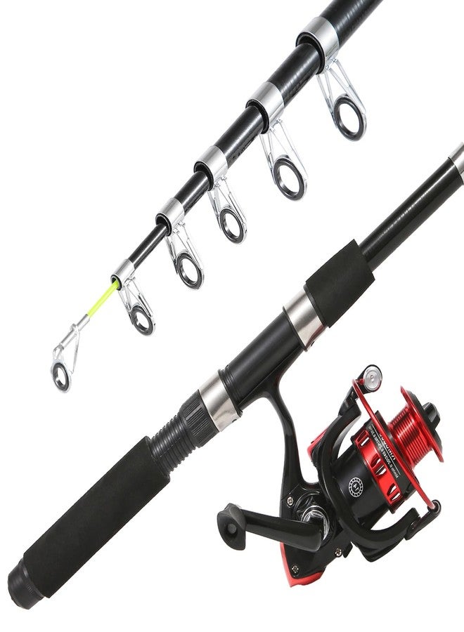 Tripquips 6.9ft 2Pcs Carbon Fiber Telescopic Spinning Fishing Rod and Reel Combo Set with Carrier Bag - Image 3