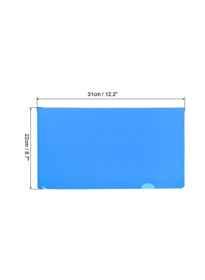 PATIKIL - L Type Folders 36 Pack A4 Plastic Clear Document Folder File Jacket Sleeves Project Pockets, Blue - Image 1