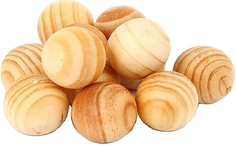 PRETOX PRETOX Natural Red Wood Cedar Balls For Pest Control Garments Closets Wardrobe Fragrance Clothes Freshener Moth Protection Wooden Cedar Balls Combo Storage Accessories Closets Drawers 24 - Image 1