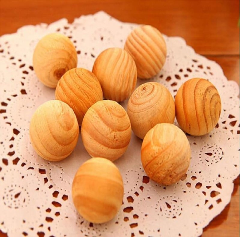 PRETOX PRETOX Natural Red Wood Cedar Balls For Pest Control Garments Closets Wardrobe Fragrance Clothes Freshener Moth Protection Wooden Cedar Balls Combo Storage Accessories Closets Drawers 24 - Image 2