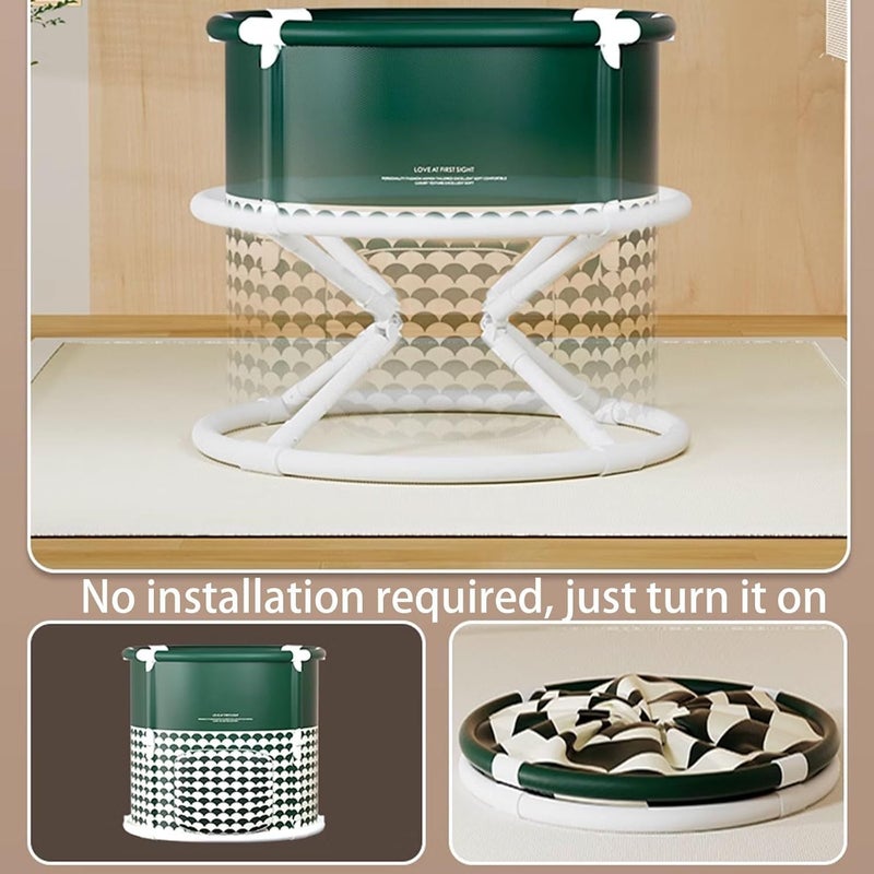 Earwig Portable Bathtub Adult with Seat Folding Bathtub Round Folding SPA Adult Freestanding Swimming Pool for Adults and Youngsters. - Image 5