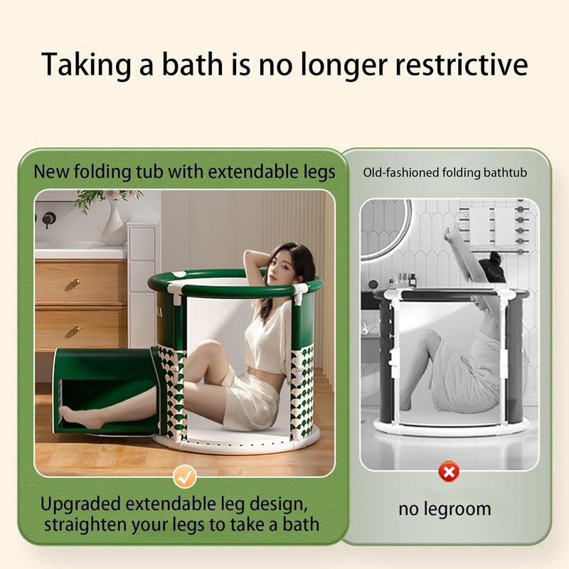 Earwig Portable Bathtub Adult with Seat Folding Bathtub Round Folding SPA Adult Freestanding Swimming Pool for Adults and Youngsters. - Image 4