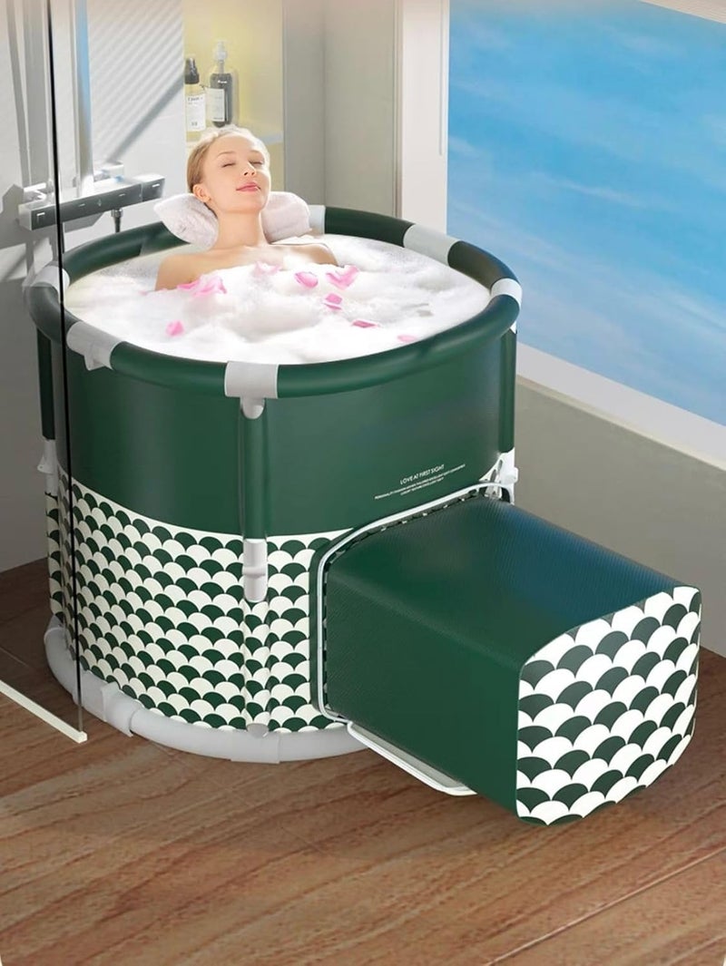 Earwig Portable Bathtub Adult with Seat Folding Bathtub Round Folding SPA Adult Freestanding Swimming Pool for Adults and Youngsters. - Image 1