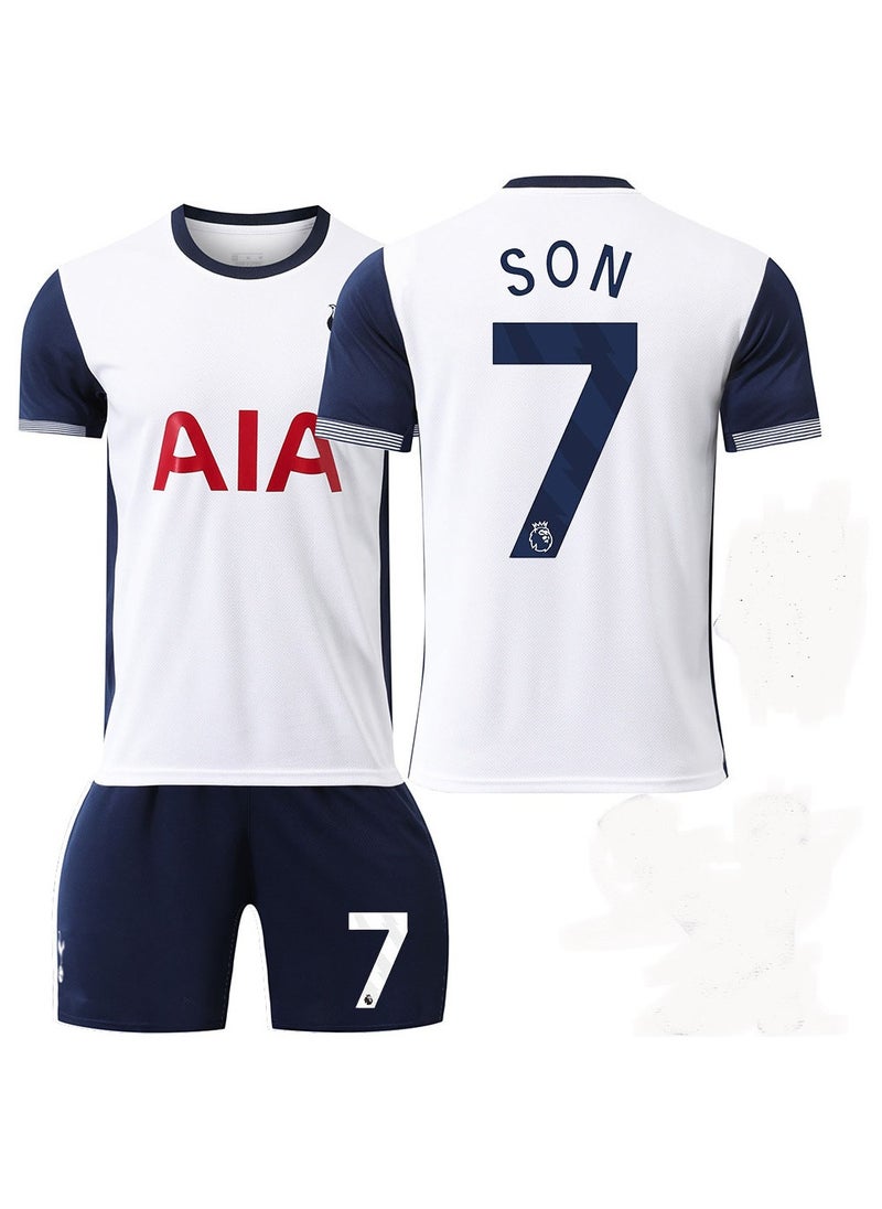 RedMapleTEK - New Season Children's Football Jersey 2-Piece Set, Sports Jersey Football Suit Set, Tottenham Home No. 7 T-Shirt, Shorts Set, Children's Youth Size, Children's Gift Set - Image 1