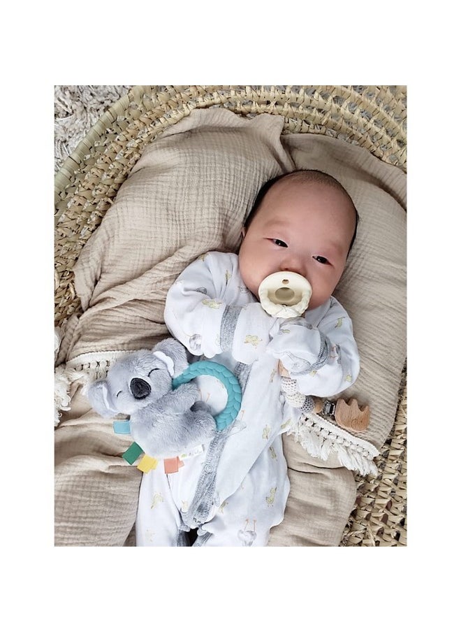 Itzy Ritzy Itzy Ritzy - Ritzy Rattle Pal with Teether - Baby Teething Toy Features A Minky Plush Character, Gentle Rattle Sound & Soft Teether Toy for Newborn (Koala)  - Image 3