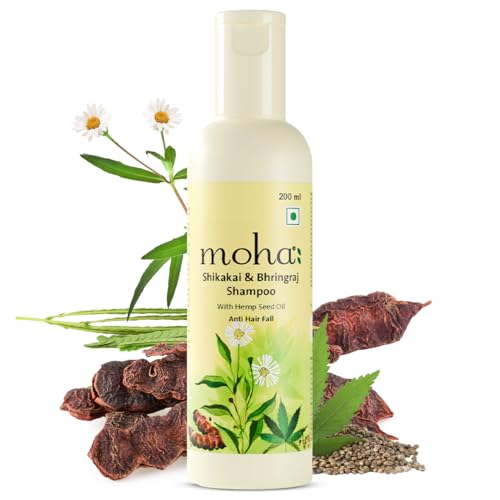 Moha Anti-Hair Fall Shampoo with Shikakai, Bhringraj & Hemp Seed Oil | Natural for Hair Growth, Breakage, Strong & Frizz-Free Hair | Anti-Hair Fall for Tangle-Free, Smooth, Hydrated, Healthy & Manageable Hair | Ideal for Men & Women | Best Herbal Shampoo for Hair Fall Control & All Hair Types - 200 Ml (PACK OF 1) - Image 1