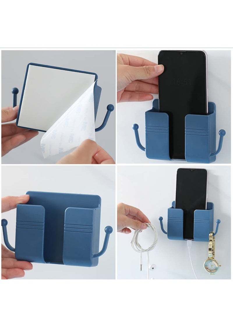 2 pcs Mobile Phone Holder Wall Cans Remote Controller Wall Storage Wall Mounted Phone Holder Phone Holder for Wall Phone Wall Holder Remote Control Abs Trash Can Multifunction  - Image 3