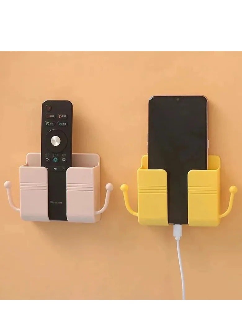 2 pcs Mobile Phone Holder Wall Cans Remote Controller Wall Storage Wall Mounted Phone Holder Phone Holder for Wall Phone Wall Holder Remote Control Abs Trash Can Multifunction  - Image 1