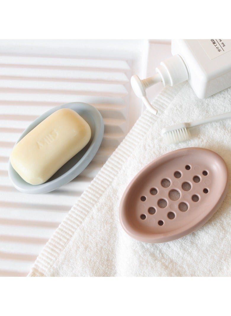 4PCS Silicone Soap Dish Self Draining Soap Holder Non-Slip Soap Draining Tray Dish  - Image 3