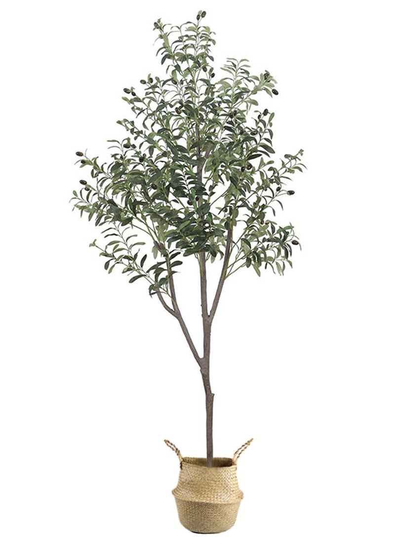 Viden - 180CM Artificial Tree Fake Plant Pot Artificial Tree Decoration Greenery Belt Realistic Green Olive Tree and Plastic Pot Home Decor Office Indoor Outdoor Balcony Living Room - Image 1