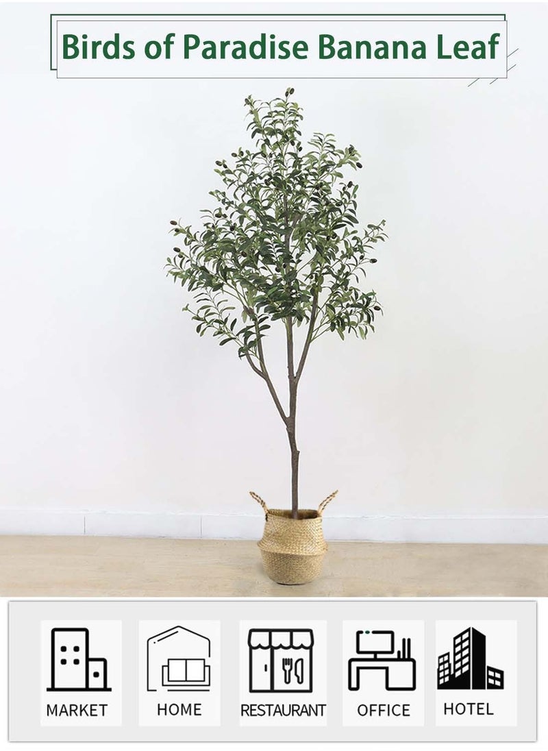 Viden - 180CM Artificial Tree Fake Plant Pot Artificial Tree Decoration Greenery Belt Realistic Green Olive Tree and Plastic Pot Home Decor Office Indoor Outdoor Balcony Living Room - Image 1