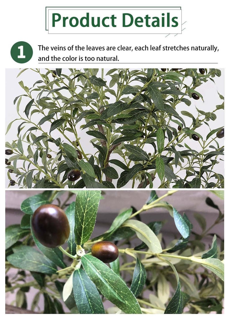 Viden - 180CM Artificial Tree Fake Plant Pot Artificial Tree Decoration Greenery Belt Realistic Green Olive Tree and Plastic Pot Home Decor Office Indoor Outdoor Balcony Living Room - Image 1