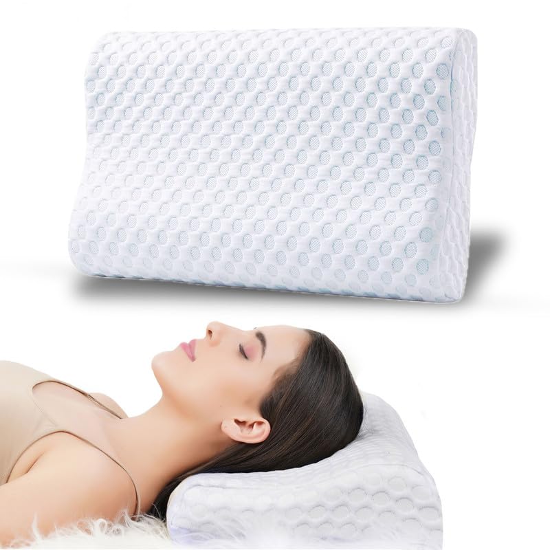 Dormyo Cervical Pillow for Neck and Shoulder Pain - Orthopedic Memory Foam Gel Infused Neck Pillow Improve Posture & Spinal Alignment - Cervical Pillow (Classic) Pack of 1 (20”L x 12”W x 4" H) - Image 1