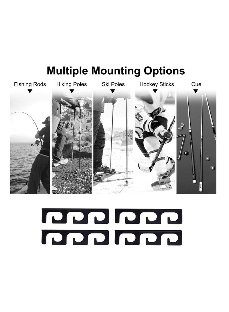 4 Pcs Fishing Rod Holder Ultra Strong Wall and Ceiling Mount Storage Rack Weatherproof Holds 6 Rods for Garage Indoor Outdoor - Image 5
