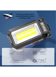 Generic Smiling Shark Car Maintenance Work Light USB Charging With Magnet Hook Maintenance Light Electric Red And Blue Flashing Emergency Light-Color:W559 Work Light ]  - Image 2