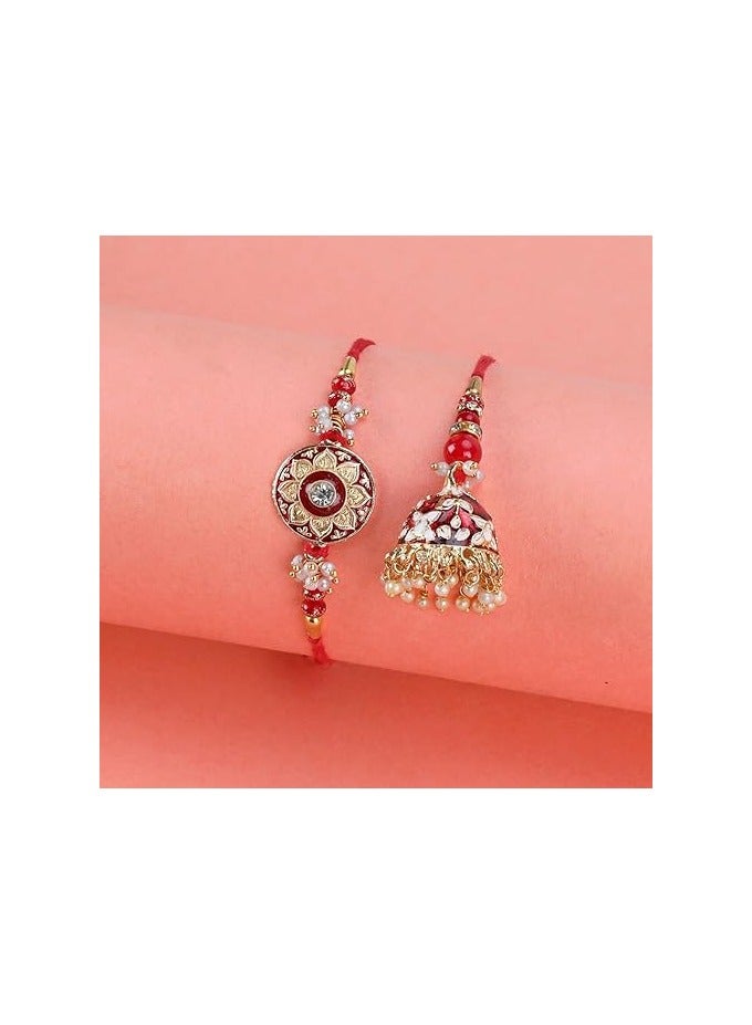 مجموعة راخيس من كاميري بازار ميناكاري للأخوة والأخوات مع عبوة رولي وتشاور - راخي للأخ، بهيا، بهاي - لمبا راخي للبهيا، الأخت - Image 3