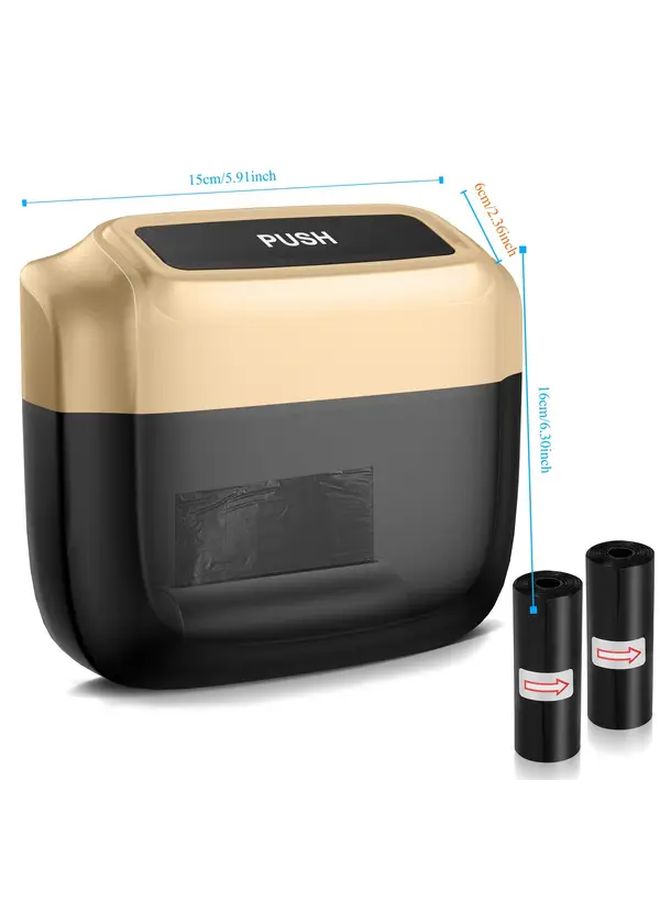 Universal Black Car Trash Can With Storage Box And 2 Rolls Of Trash Bags - Image 2