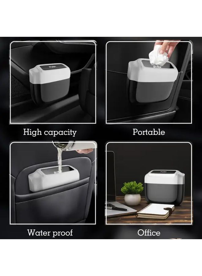 Universal Black Car Trash Can With Storage Box And 2 Rolls Of Trash Bags - Image 3