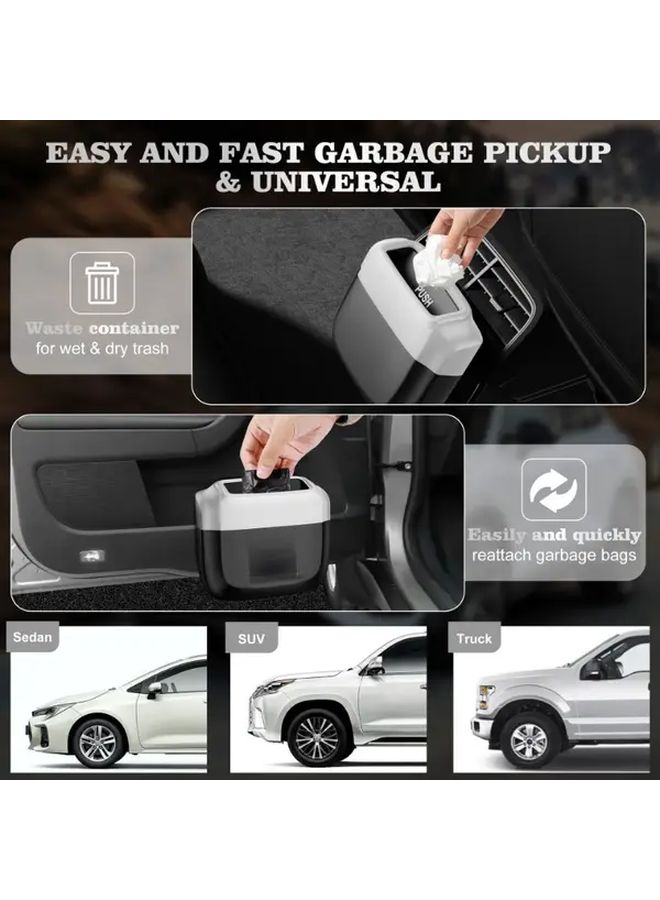 Universal Black Car Trash Can With Storage Box And 2 Rolls Of Trash Bags - Image 4