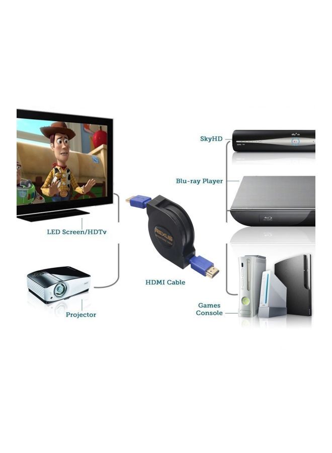 NIBEMINENT Male To Retractable Flat Cable Black - Image 5