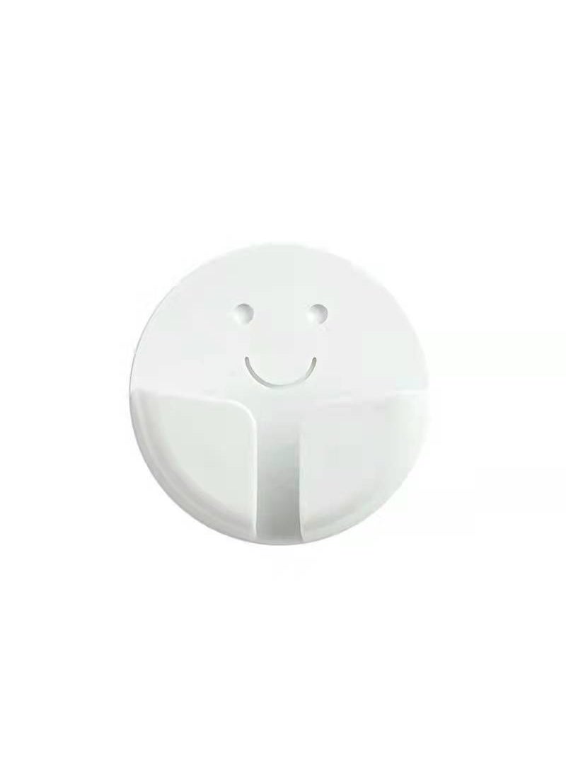 Generic Smiley Face Plug Hook No Punching Fixed Data Cable Charger Power Plug Socket Hook Wall Mounted Wiring Organizer Home Supplies White 