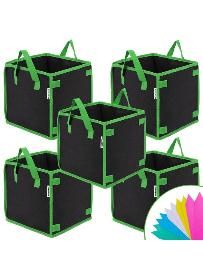 VIVOSUN 5 Pack 10 Gallon Square Grow Bags, Thick Fabric Bags with Handles for Indoor and Outdoor Garden - Image 1