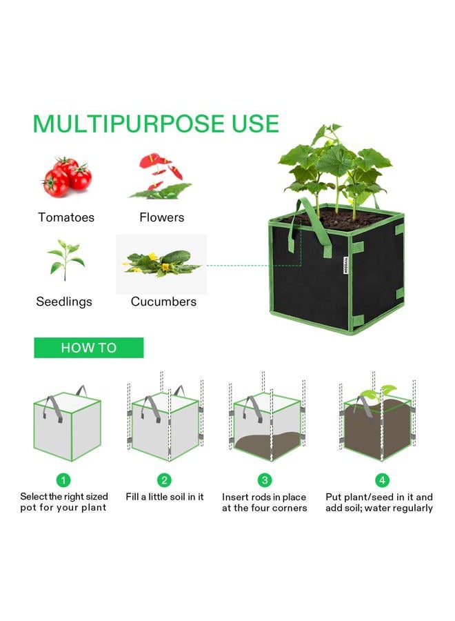 VIVOSUN 5 Pack 10 Gallon Square Grow Bags, Thick Fabric Bags with Handles for Indoor and Outdoor Garden - Image 4