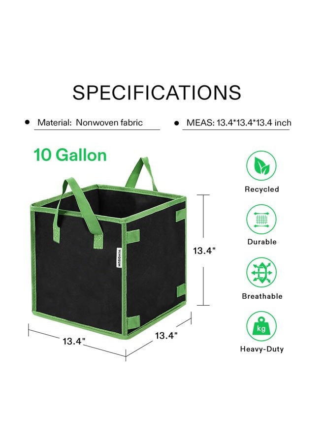 VIVOSUN 5 Pack 10 Gallon Square Grow Bags, Thick Fabric Bags with Handles for Indoor and Outdoor Garden - Image 3