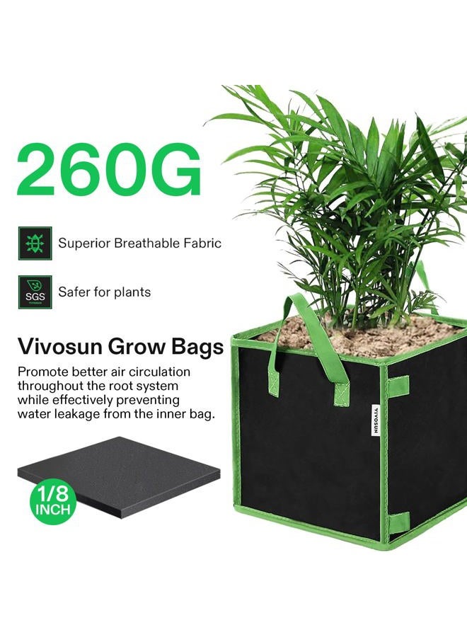 VIVOSUN 5 Pack 10 Gallon Square Grow Bags, Thick Fabric Bags with Handles for Indoor and Outdoor Garden - Image 5