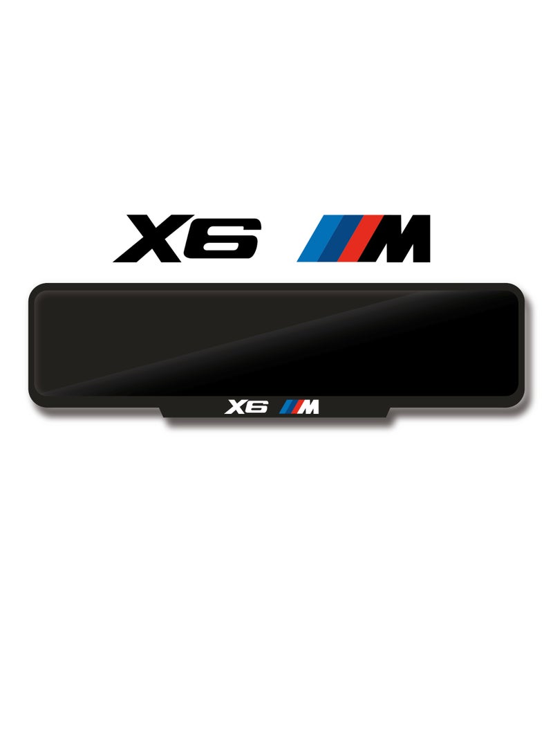 DXBSTAMPS X6 M Number Plate Frame – Custom Fit – Black Gloss Finish – M Performance Logo – Easy Tape Mount – Available in Sport, Square & Long Sizes  - Image 1