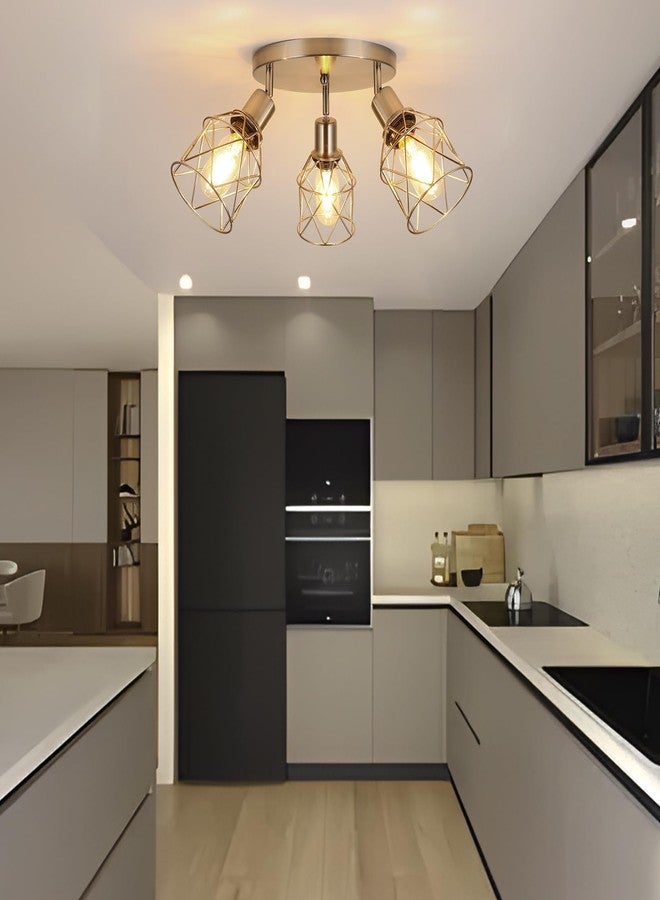 WILON Semi Flush Mount Ceiling Light 3-Light Brushed Nickel Close to Ceiling Light Fixtures, Kitchen Light Fixtures Ceiling Mount E26 Base Multi-Directional Ceiling Lamp Modern Hallway Light Fixtures - Image 2