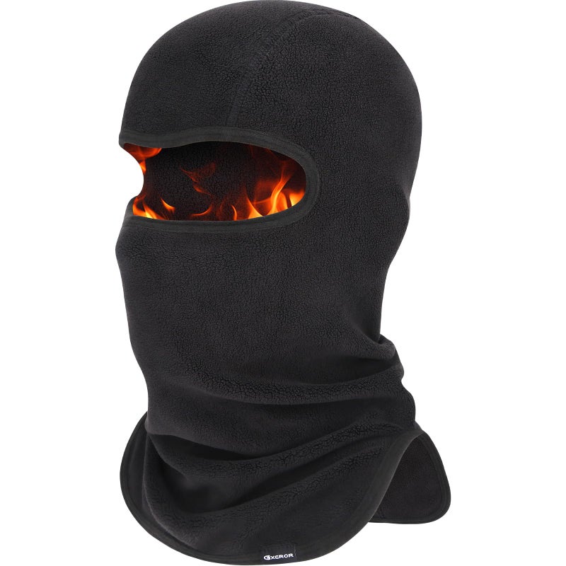 GXCROR Balaclava Ski Mask Fleece Balaclava Face Mask for Men Women Winter for Cycling Motorcycle,Snowboarding and Skiing Black - Image 1