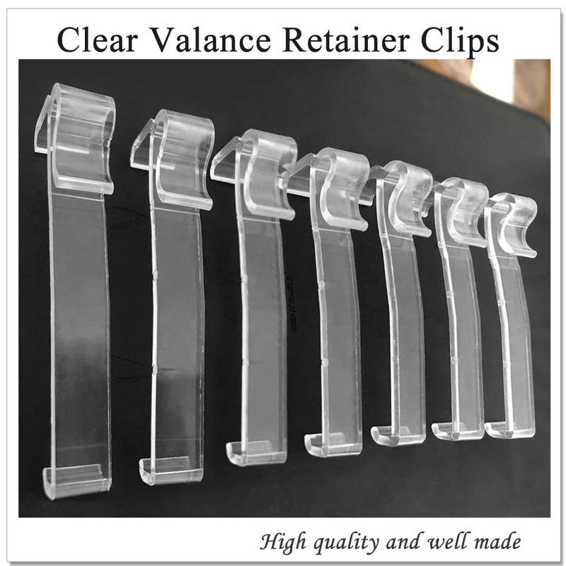lofrcin 3 Inch Clear Plastic Valance Clips for Horizontal Blind Valance (12 PCS) - Image 2