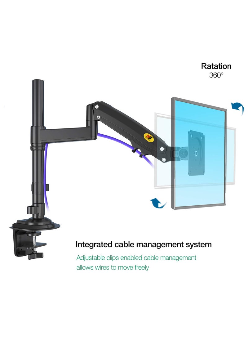 NB NORTH BAYOU - Monitor Desk Mount Arm for 17''-30''Monitors from 4.4 to 26.4lbs,Ultra Wide Full Motion Swivel Height Adjustable Monitor Stand H100 - Image 1