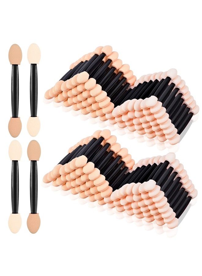 MORGLES Eyeshadow Applicators, MORGLES 150pcs Eyeshadow Applicator Double Sided Eye Makeup Applicators Short Sponge Eyeshadow Applicator with Box (Black)