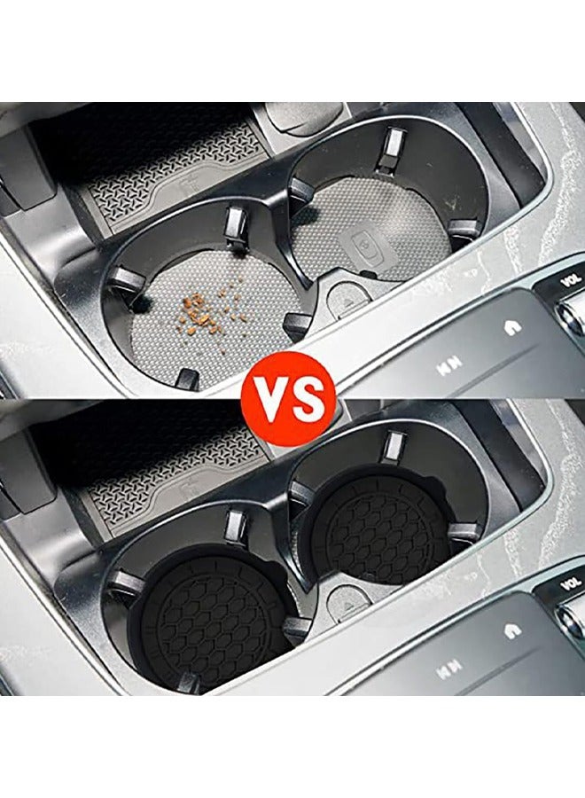 روكاوات 4 عبوات من قواعد أكواب السيارة، مقاومة للماء، مضادة للانزلاق، حامل أكواب مضاد للانسكاب، ملحقات داخلية للسيارة، حامل أكواب للسيارة، كوب قهوة أسود - Image 2