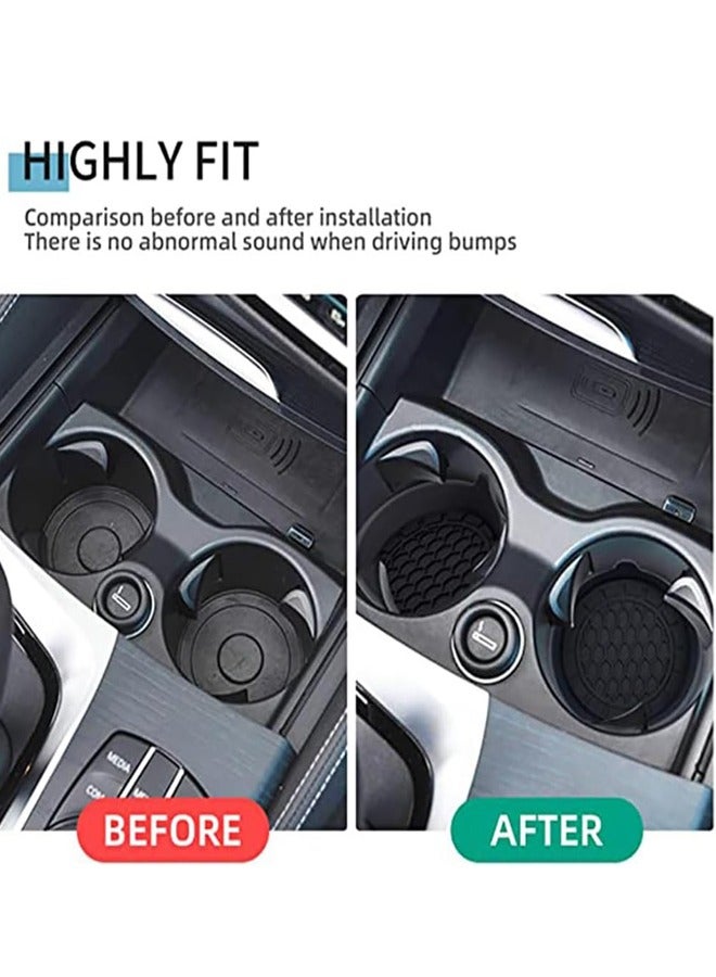 روكاوات 4 عبوات من قواعد أكواب السيارة، مقاومة للماء، مضادة للانزلاق، حامل أكواب مضاد للانسكاب، ملحقات داخلية للسيارة، حامل أكواب للسيارة، كوب قهوة أسود - Image 3