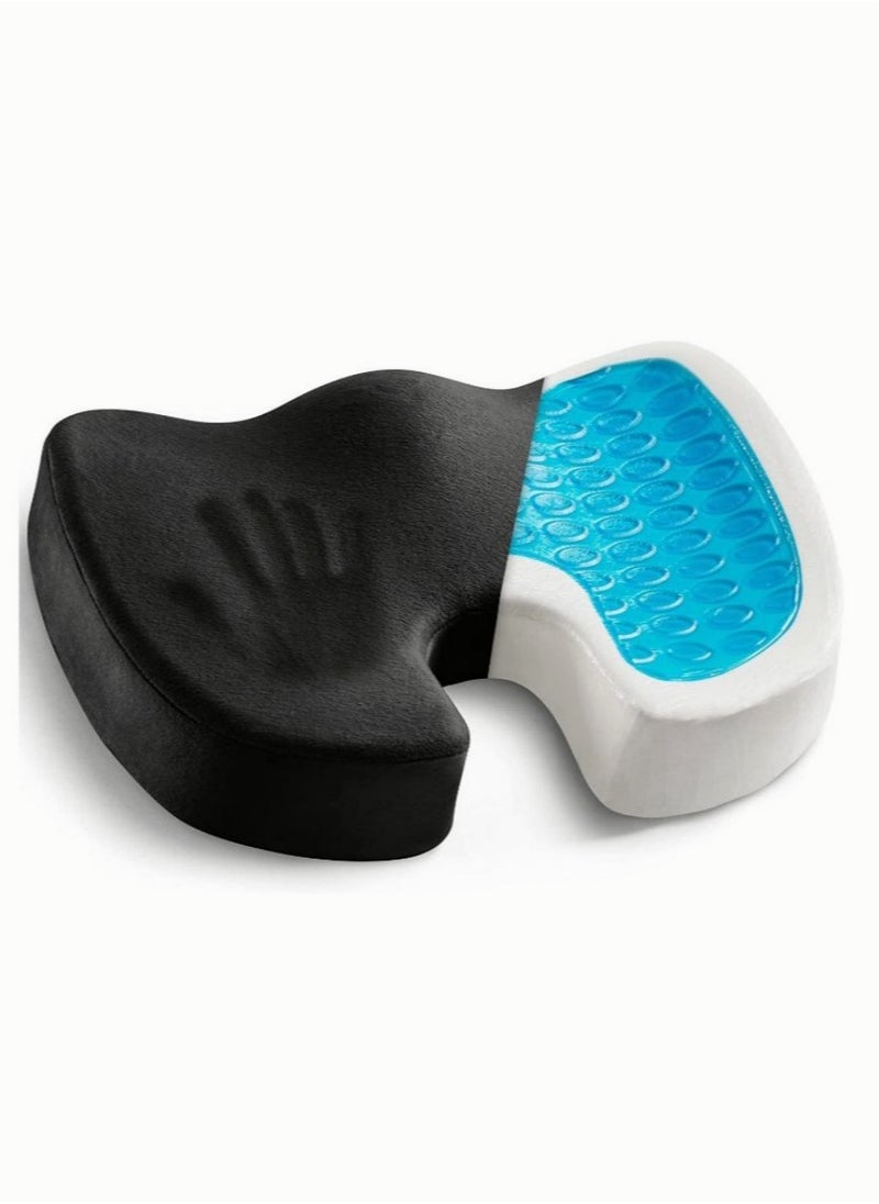 Gel Enhanced Seat Memory Foam Cushion Pad Non-Slip Memory Foam Coccyx Cushion for Tailbone Pain Desk Chair Car Seat Cushion Driving Office Chair Cushion